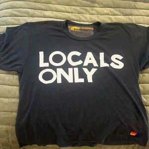 Aviator Nation Charcoal Tee with White Print